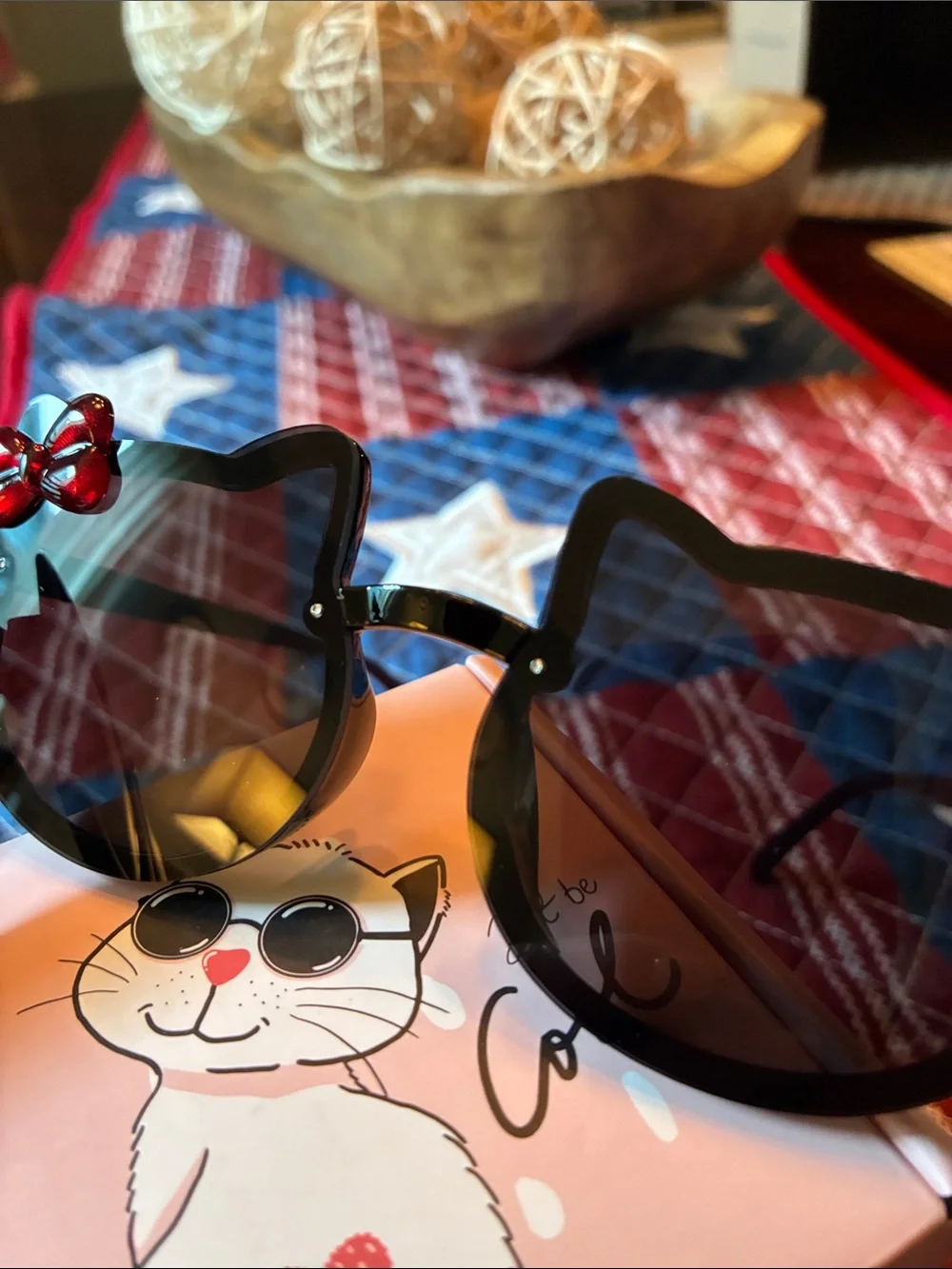 Kids Black Heart & Cat Sunglasses - Cute Black Frames